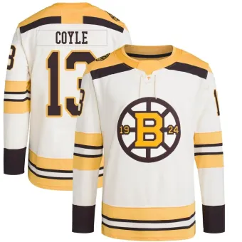 Men's Charlie Coyle Boston Bruins 100th Anniversary Primegreen Jersey - Cream Authentic