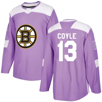 Men's Charlie Coyle Boston Bruins Fights Cancer Practice Jersey - Purple Authentic