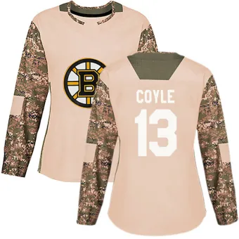 Women's Charlie Coyle Boston Bruins Veterans Day Practice Jersey - Camo Authentic